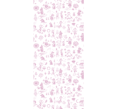 Rolgordijn kinderkamer pink moomin full - TenStickers