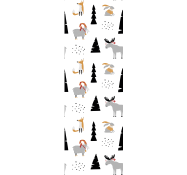 Rolgordijn kinderkamer patroon winterdieren - TenStickers