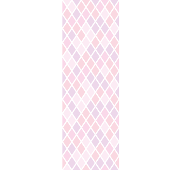 Rolgordijn kinderkamer roze en witte ruiten design - TenStickers