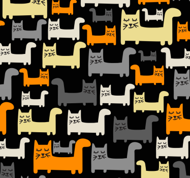 Rolgordijn kinderkamer grijze katten - TenStickers