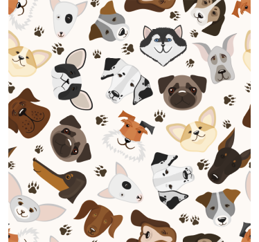 Rolgordijn kinderkamer schattig puppy en hond patroon - TenStickers
