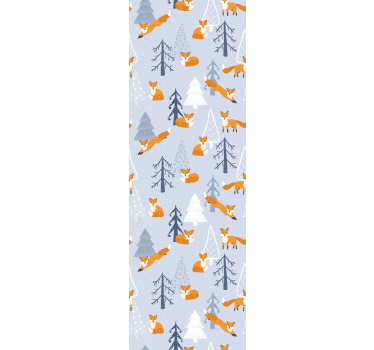 Rolgordijn kinderkamer schattig vos winterbos patroon - TenStickers