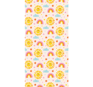 Rolgordijn kinderkamer roze regenboogpatroon - TenStickers