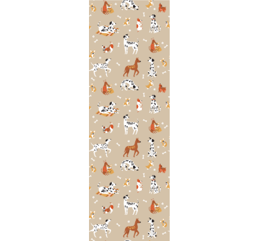 Rolgordijn kinderkamer schattige honden op beige - TenStickers