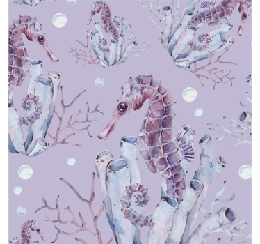 Rolgordijn kinderkamer watercolor zeepaardje - TenStickers