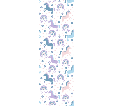 Rolgordijn kinderkamer schattige pastel eenhoorns patroon - TenStickers