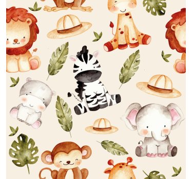 Rolgordijn kinderkamer beige safari - TenStickers