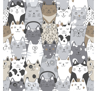 Rolgordijn kinderkamer cartoon katten - TenStickers