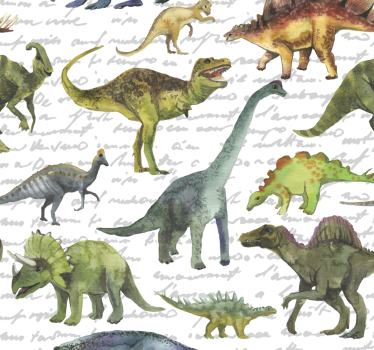 Rolgordijn kinderkamer realistische dinosaurussen - TenStickers
