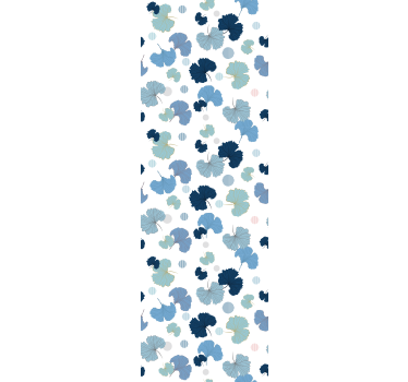Rolgordijn kantoor blauwe ginkgo blad - TenStickers