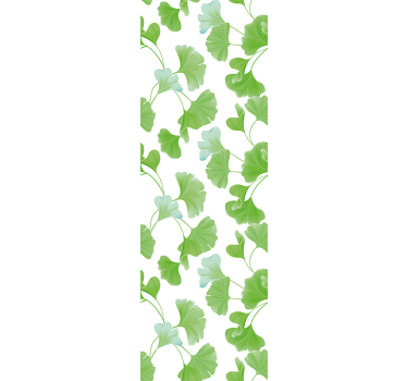Rolgordijn kantoor groene ginkgo bladeren - TenStickers