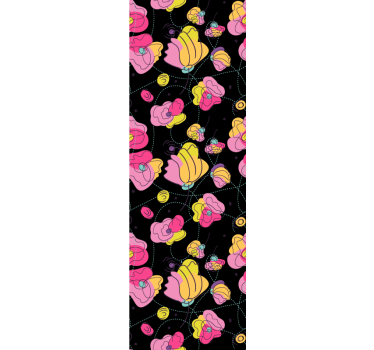Rolgordijn tienerkamer neon kleuren bloemenpatroon - TenStickers