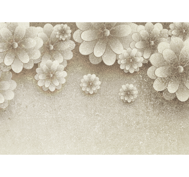 Rolgordijn keuken 3d bloemen effect grijze kleur - TenStickers