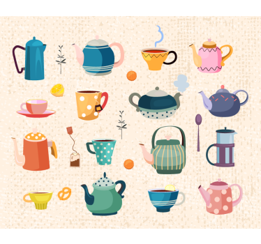 Rolgordijn keuken vintage thee - TenStickers