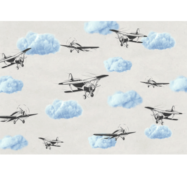 Wit rolgordijn luchtvaart in de lucht - TenStickers