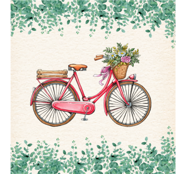 Rolgordijn woonkamer rústiek vintage fiets - TenStickers