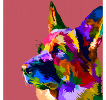 Rolgordijn woonkamer rainbow duitse herder - TenStickers