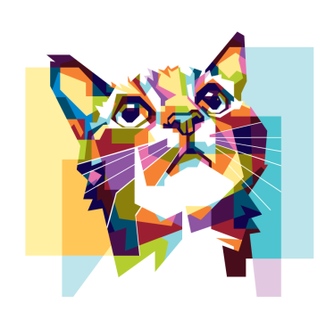 Rolgordijn woonkamer kleurige katten - TenStickers