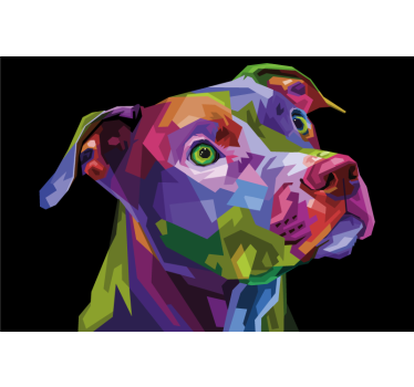 Rolgordijn woonkamer moderne pitbull multicolor - TenStickers
