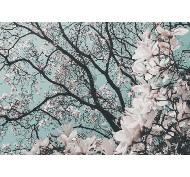 Rolgordijn woonkamer elegant stijl japanse kersenbloesem - TenStickers