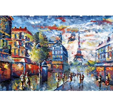 Rolgordijn woonkamer arte parijs bohemia aquarel - TenStickers