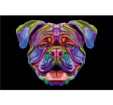 Rolgordijn woonkamer moderne honden in kleur - TenStickers