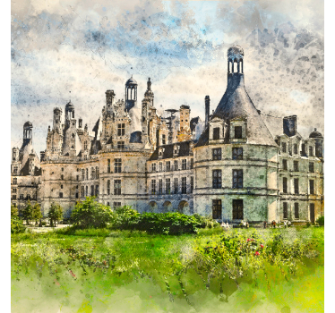 Rolgordijn woonkamer kasteelstijl frankrijk - TenStickers