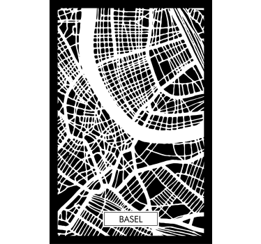 Rolgordijn woonkamer topografische kaart basel - TenStickers