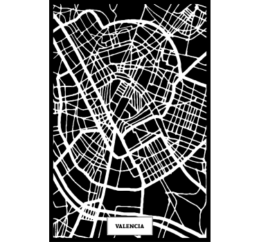 Rolgordijn woonkamer topografische kaart valencia - TenStickers