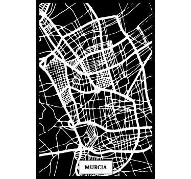 Rolgordijn woonkamer topografische kaart murcia - TenStickers