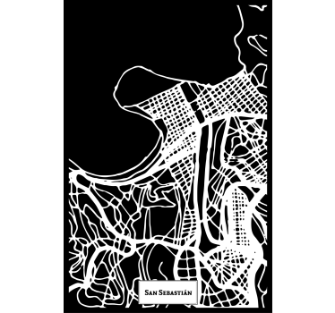 Rolgordijn woonkamer topografische kaart san sebastián - TenStickers