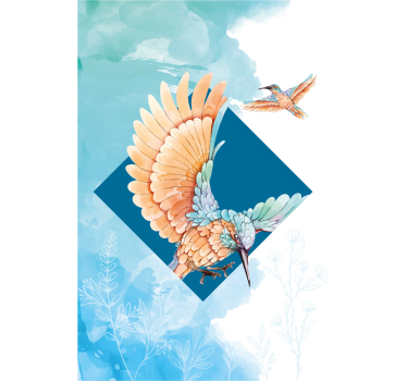 Rolgordijn woonkamer ijsvogels - TenStickers