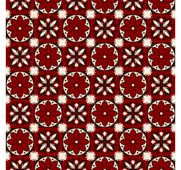 Rolgordijn rood met vintage tegelpatroon - TenStickers