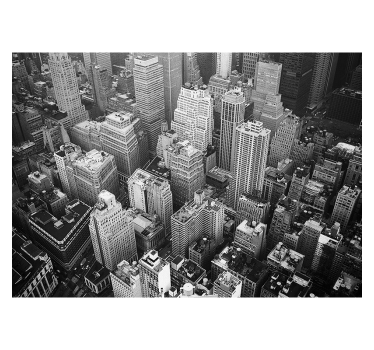 Rolgordijn woonkamer new york luchtfoto zwart wit - TenStickers