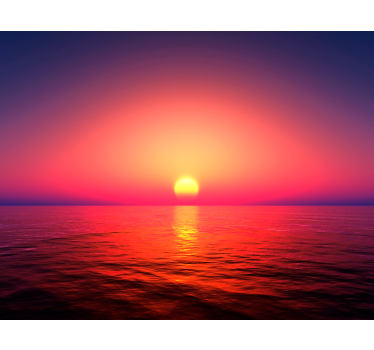 Rolgordijn woonkamer zonsondergang aan zee - TenStickers