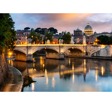 Rolgordijn woonkamer uitzicht op rome vanaf de tevere - TenStickers