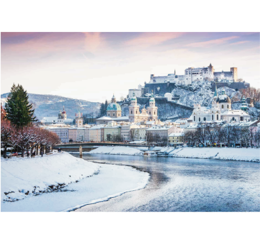 Rolgordijn woonkamer salzburg winter - TenStickers