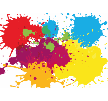 Rolgordijn woonkamer splash spots - TenStickers