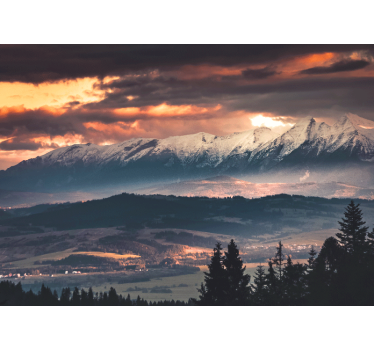 Rolgordijn woonkamer golden top pools tatry - TenStickers