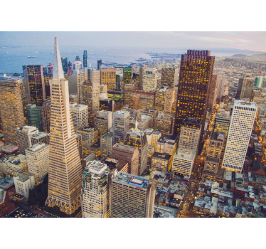 Rolgordijn woonkamer san francisco's wolkenkrabbers - TenStickers