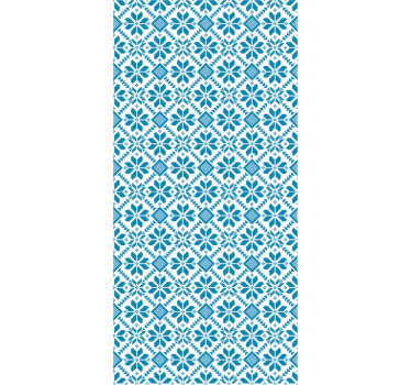 Blauw rolgordijn met tegelmotief - TenStickers