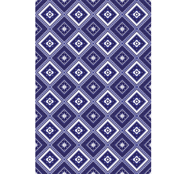 Blauw rolgordijn met blauw diamantmotief - TenStickers