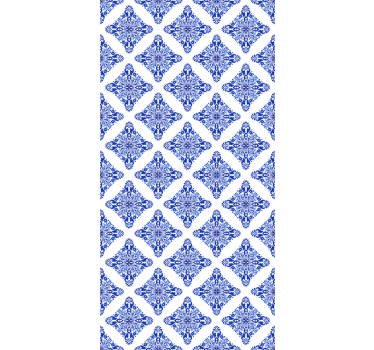 Blauw rolgordijn met patroon in blauw - TenStickers