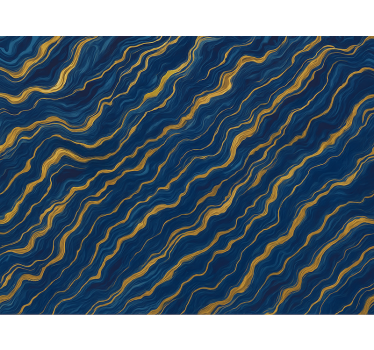 Blauw rolgordijn van blauw en gouden marmer - TenStickers