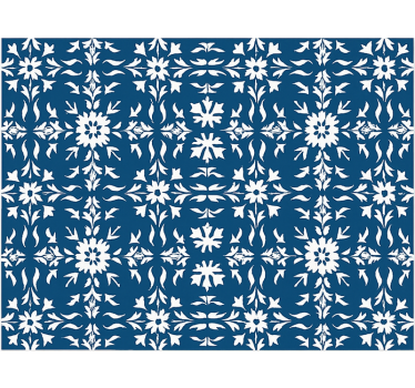 Blauw rolgordijn met wit tegelpatroon - TenStickers