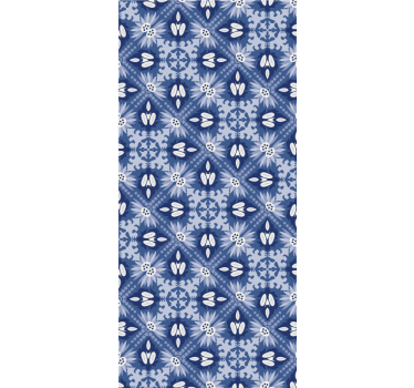 Blauw rolgordijn met ornamenten - TenStickers