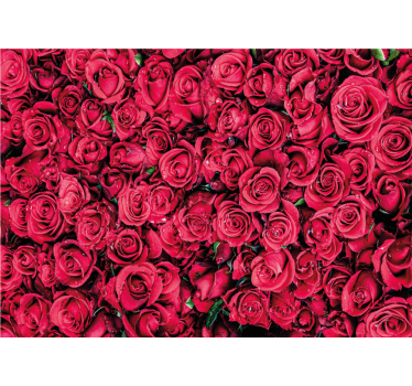 Rolgordijn woonkamer rode bloemen met textuur achtergrond - TenStickers