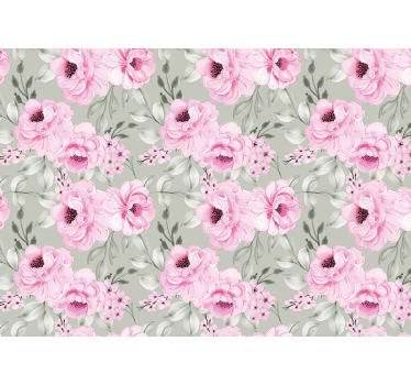 Rolgordijn woonkamer pastel kleur pioenrozen - TenStickers