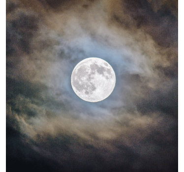 Rolgordijn woonkamer volle maan nacht - TenStickers