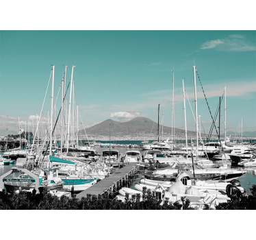 Rolgordijn woonkamer vesuvius napels landschap - TenStickers